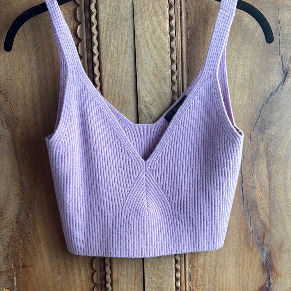 J. Crew Lavender Ribbed Crop Tank Top